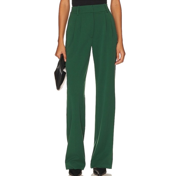 Favorite Daughter The Favorite Pant Wide Leg High Waist Pant Evergreen Size 10 - Picture 3 of 9